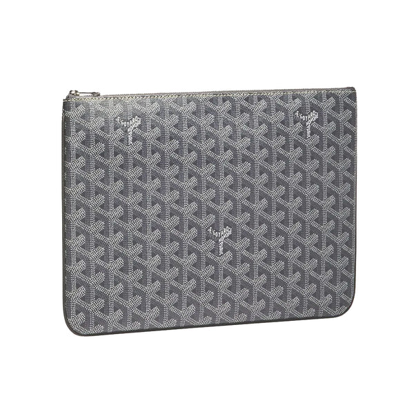 Goyard Senat Pouch MM Sky Blue in Canvas/Calfskin with Palladium