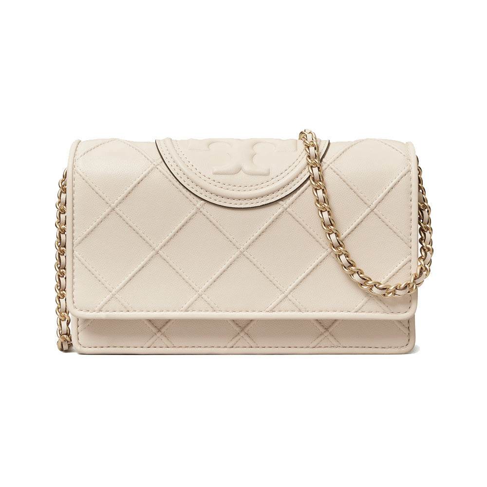 Tory Burch Fleming Soft Leather Chain Bag New Cream 