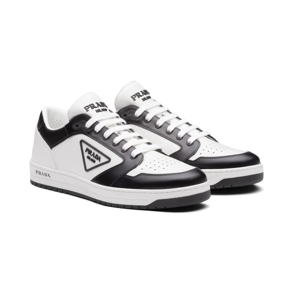 Prada District Leather Sneakers White Black 