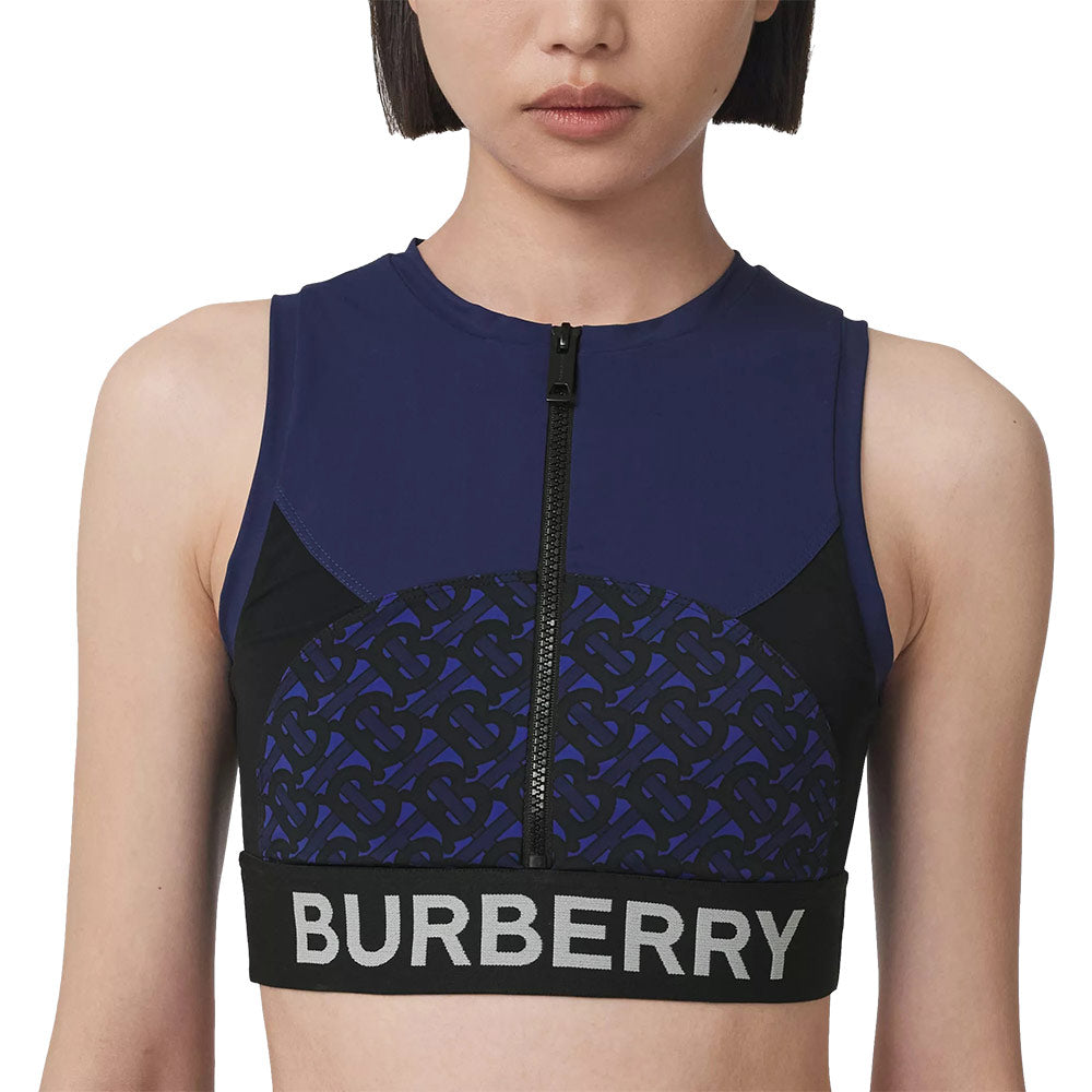 Burberry Monogram Stretch Jersey Bra Top Deep Royal Blue 