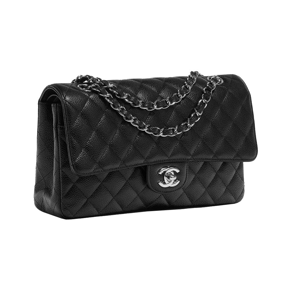 Whats In My Bag  Chanel Classic Flap Medium Black Caviar with Silver  Hardware  YouTube
