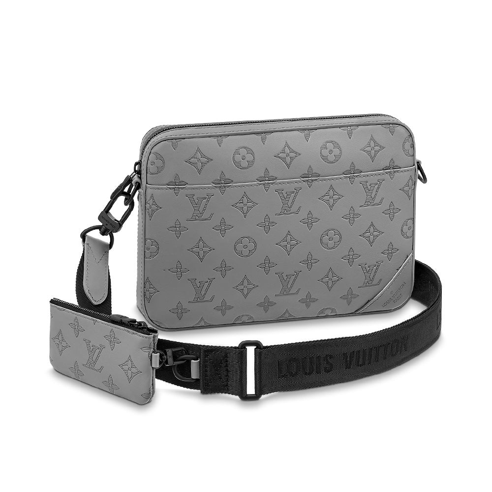 NWT Authentic LOUIS VUITTON Monogram VIRGIL Shadow Duo Messenger Bag Light  Grey