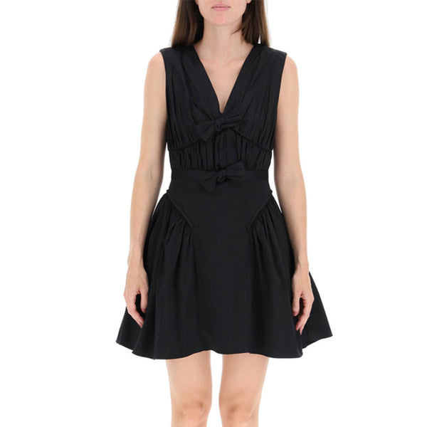 Bow Detail Mini Dress Black