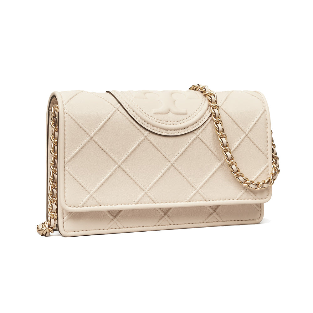 Tory Burch Fleming Soft Leather Chain Bag New Cream 