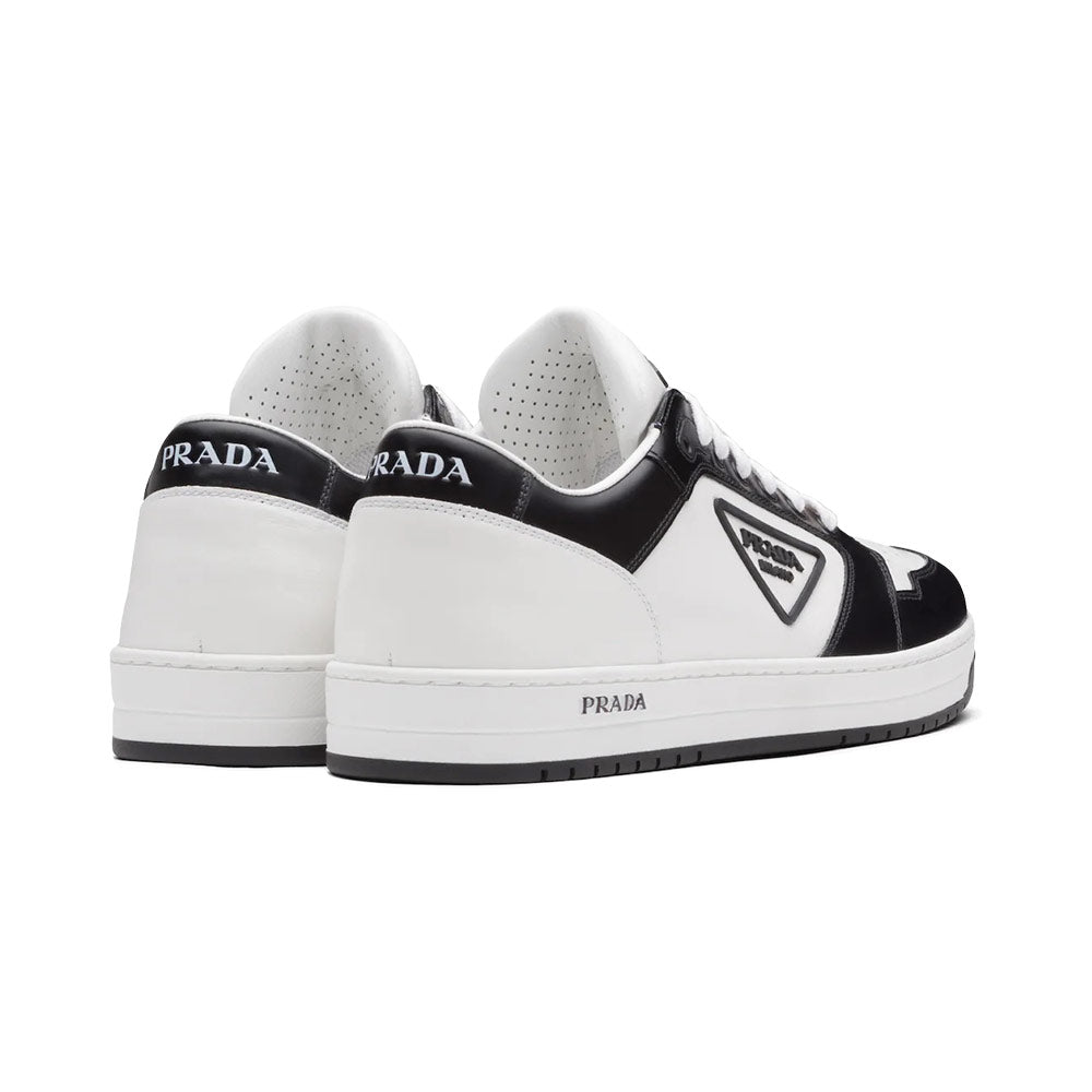 Prada District Leather Sneakers White Black 