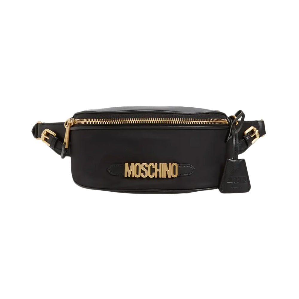 Moschino Cotton Blend Belt Bag Black