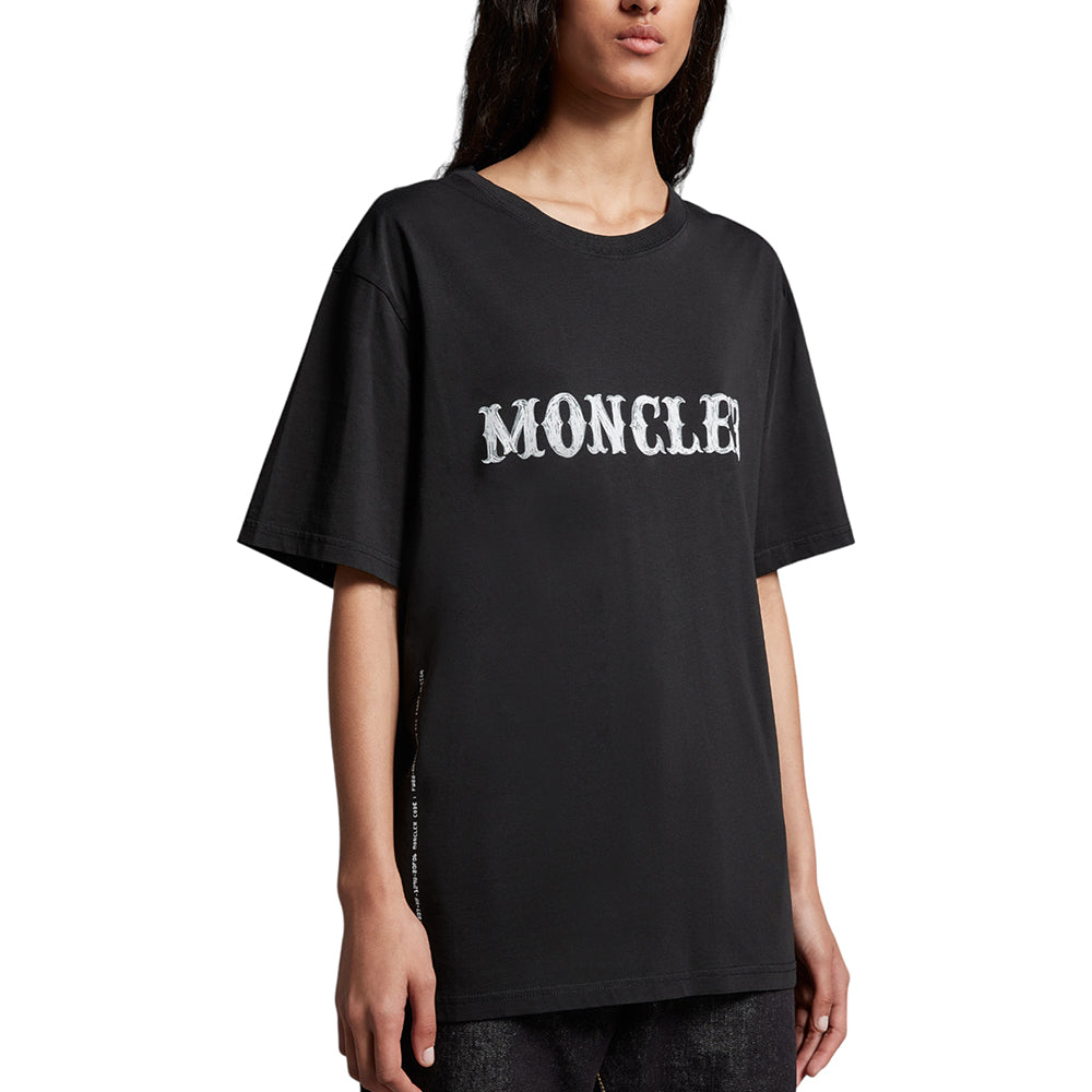 Moncler Lettering Logo Print FRGMT T-Shirt Black | Voila.id