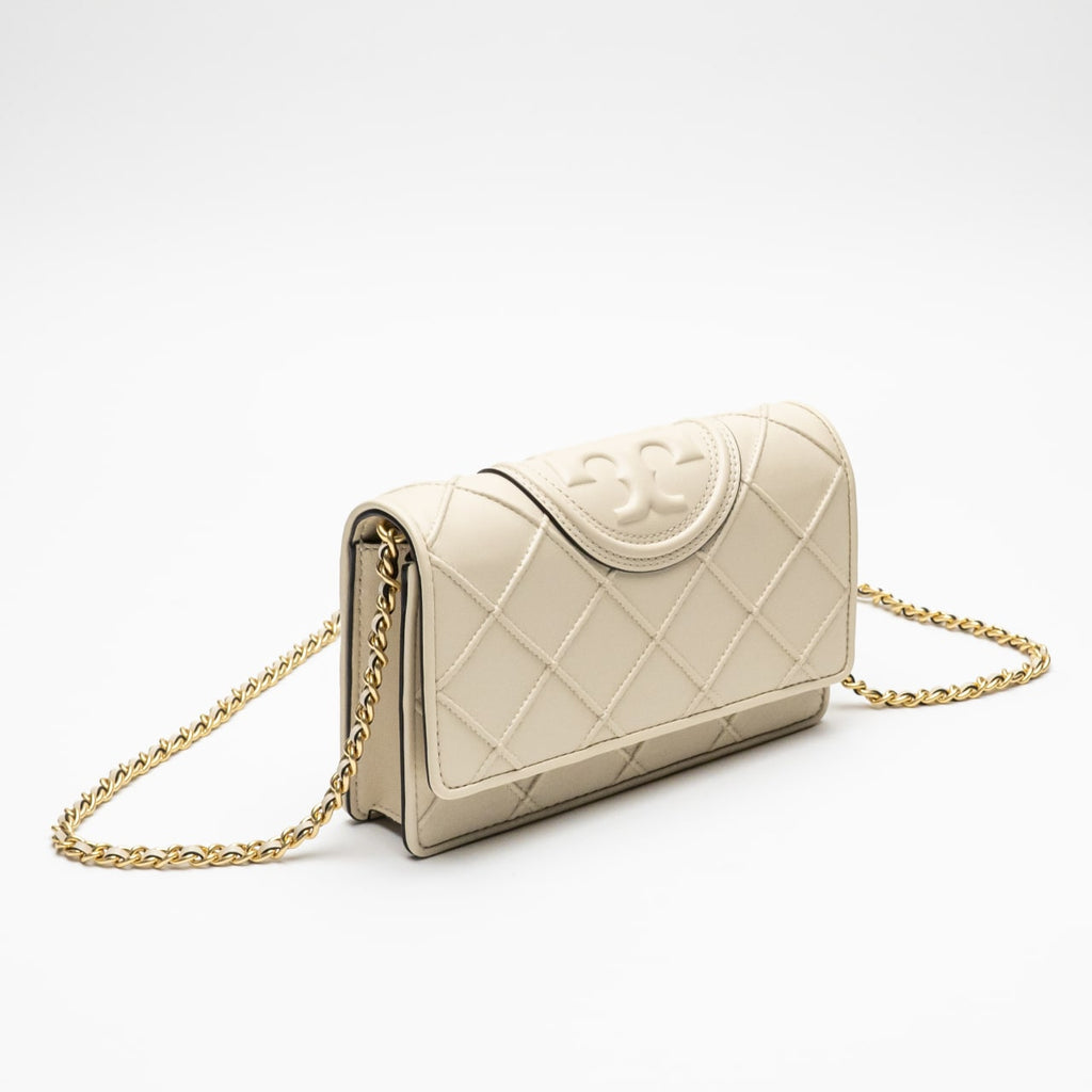 Tory Burch Fleming Soft Leather Chain Bag New Cream 