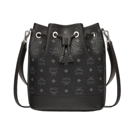 MCM Tracy Shoulder Bag in Studded Bandana Visetos Black VISETOS