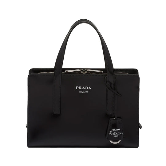 Black Prada Re-edition Saffiano Leather Mini Bag