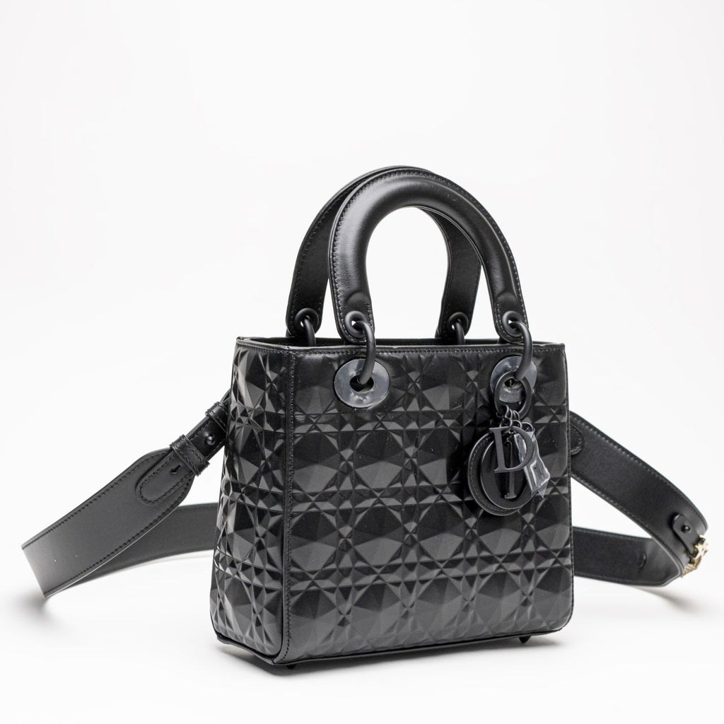 Túi Small Lady Dior Bag màu đen diamond cannage calfskin best quality