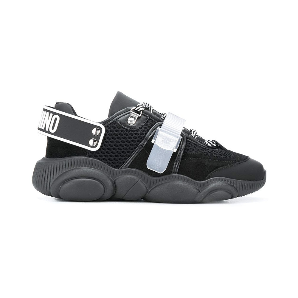 fendi logo print buckle strap sneakers