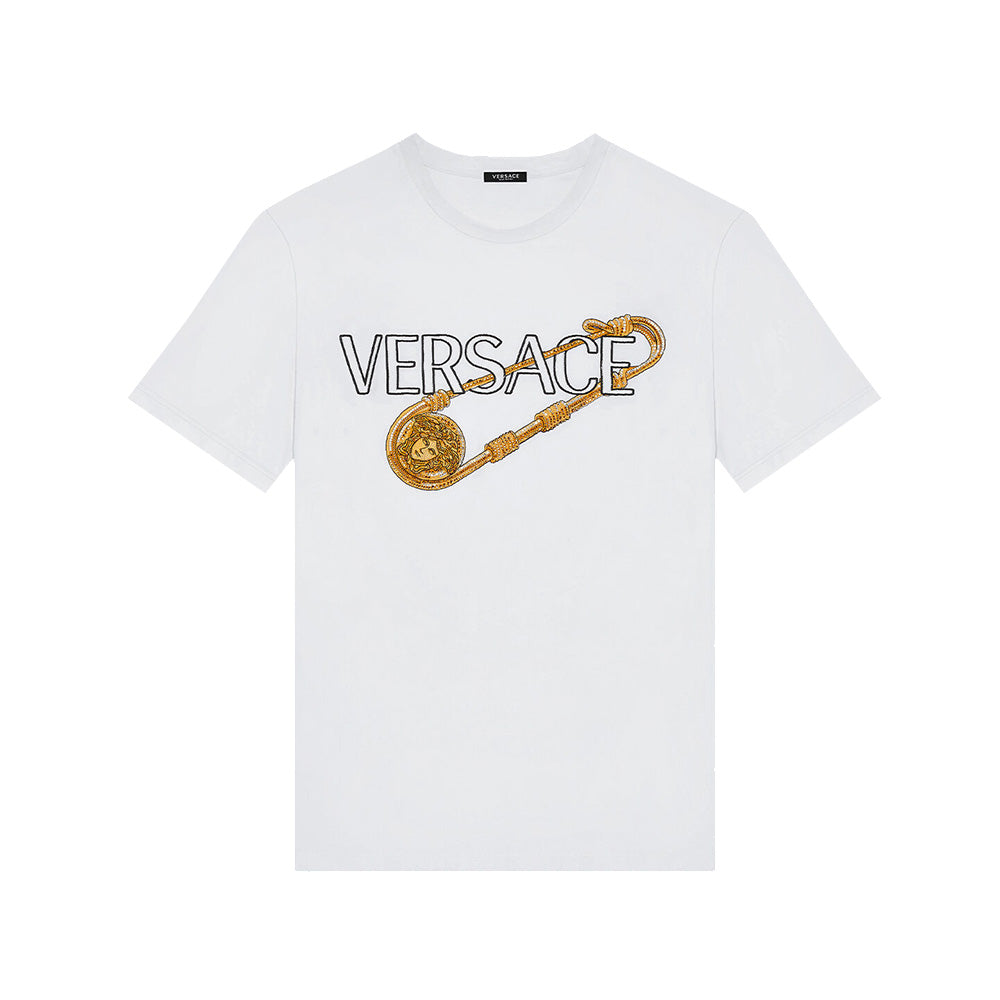 versace shirt with safety pin