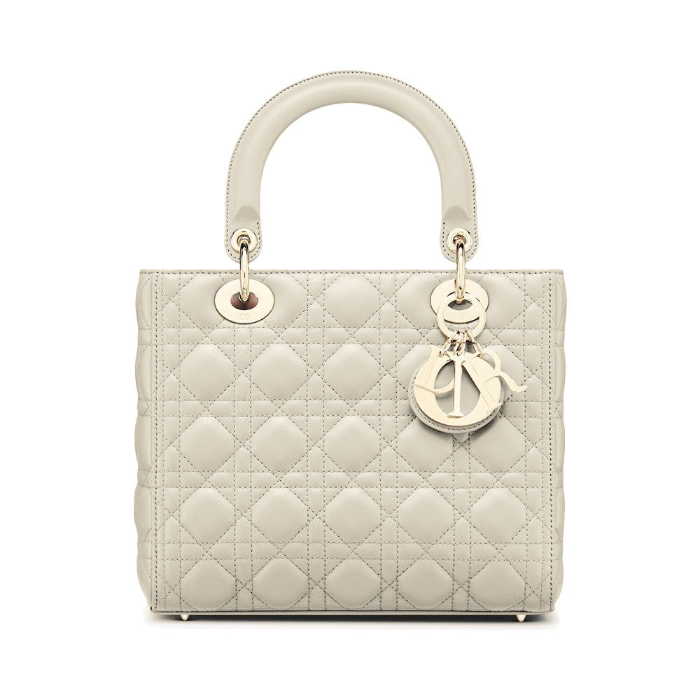 Dior TriColour Lambskin Cannage Medium Lady Dior Bag
