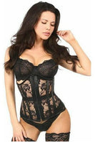 Lavish Sheer Lace Over Bust Corset In Black - Daisy Corsets – BraTopia