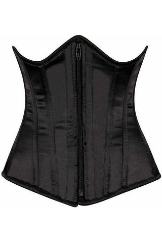 Top Drawer Black Cotton Steel Boned Corset w/Zipper – Unspoken Fashion