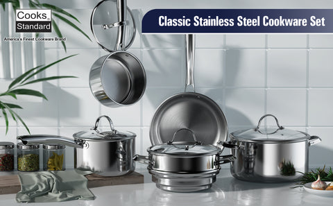 Cooks Standard 8 Quart Classic Stainless Steel Stockpot with Lid