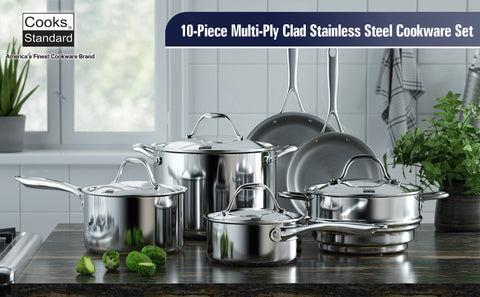 Cooks Standard Professional Grade 8-Piece Stainless Steel Cookware