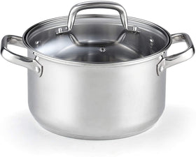 Cook N Home Stockpot Large pot Sauce Pot Induction Pot With Lid  Professional Stainless Steel 20 Quart, with Stay-Cool Handles, silver