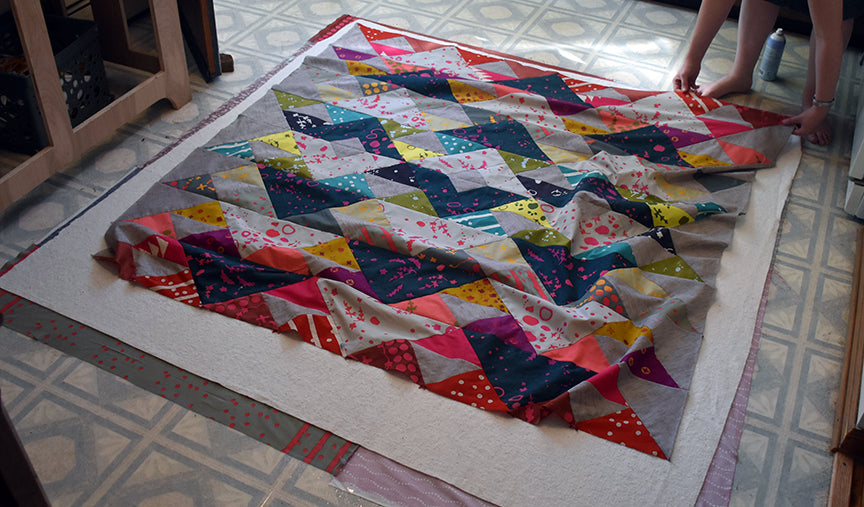 Lay out quilt top