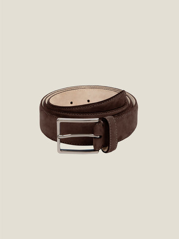 Mens Brown Suede Belt Without Buckle For Ferragamo India