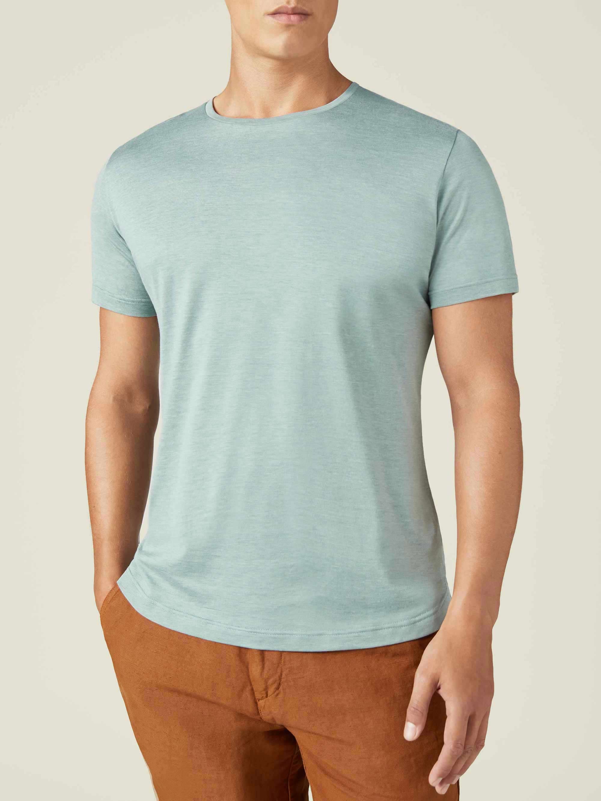 Fonetik Fysik Skadelig Marine Green Silk-Cotton T-Shirt