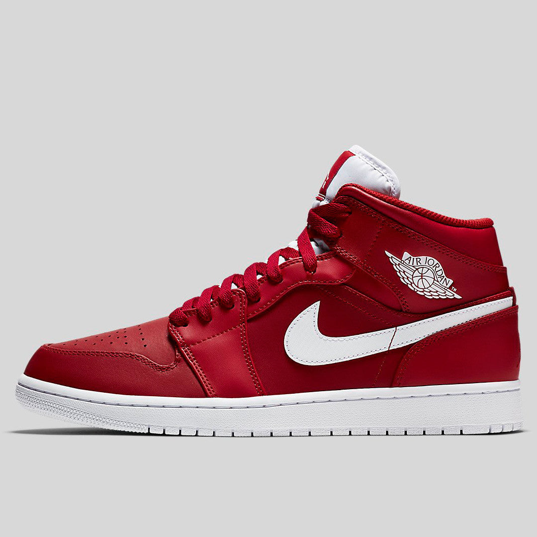 air jordan 1 red white mid