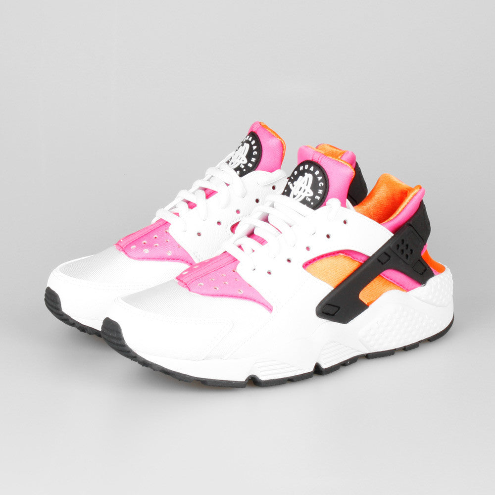 nike air huarache white pink orange