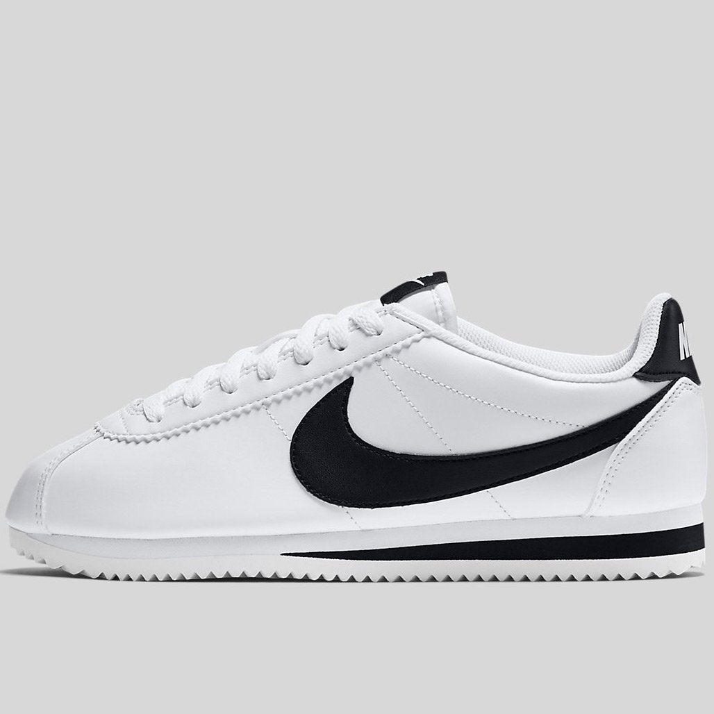 black and white cortez leather