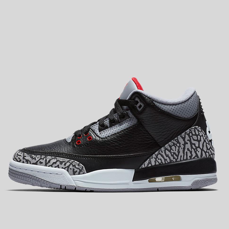 Nike Air Jordan 3 Retro Og Bg Black Fire Red Cement Grey White 001 Kix Files