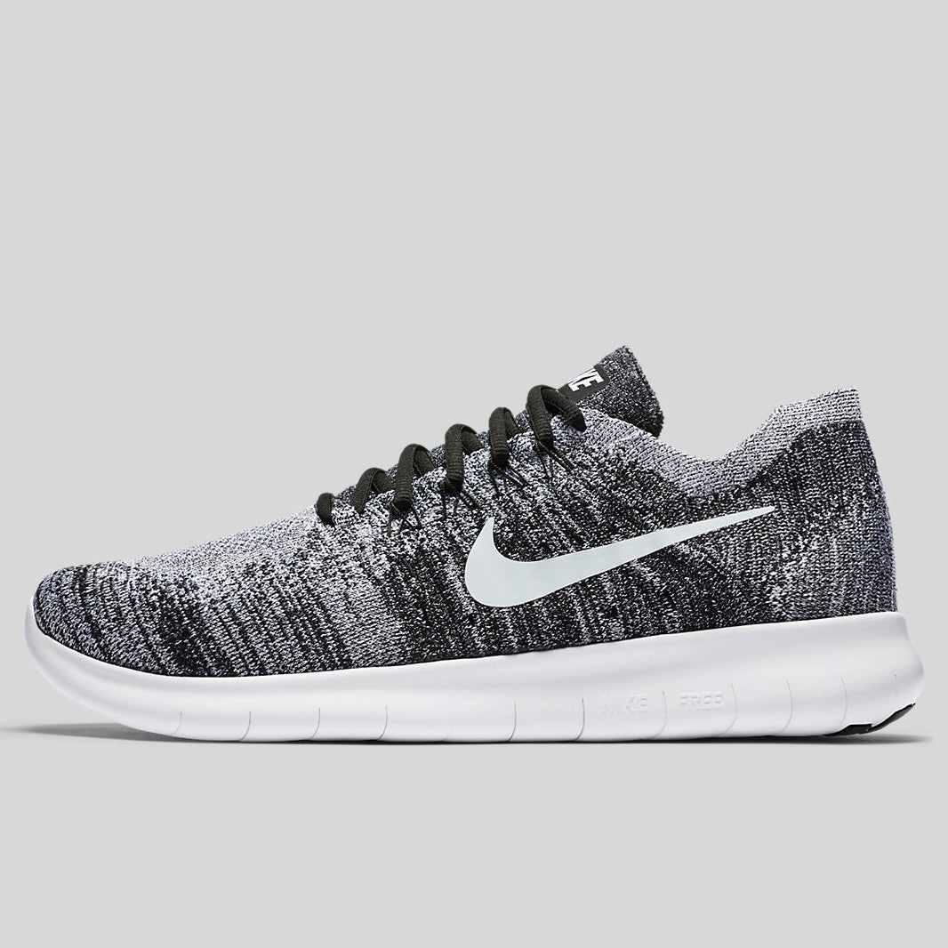 nike free rn flyknit 2017 black and white