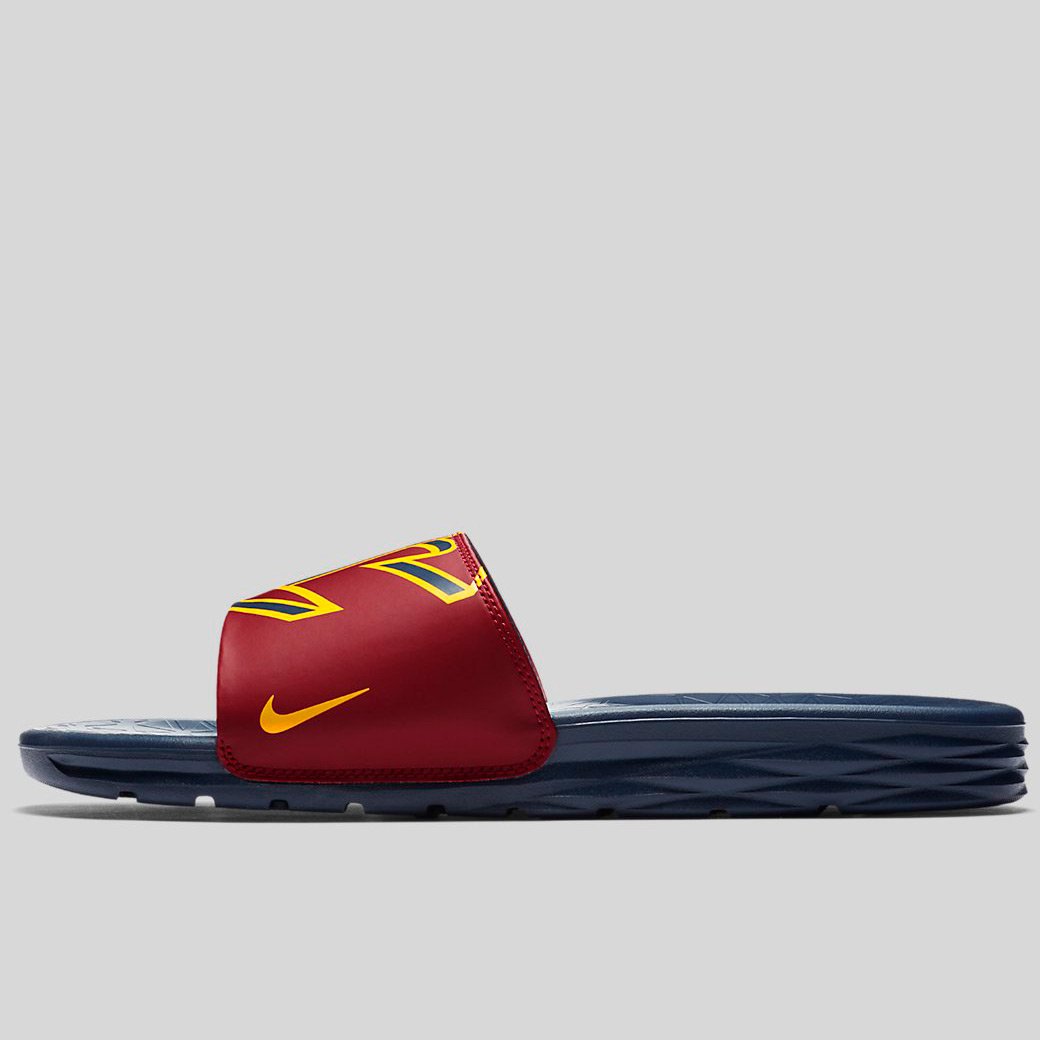 nike benassi red and gold