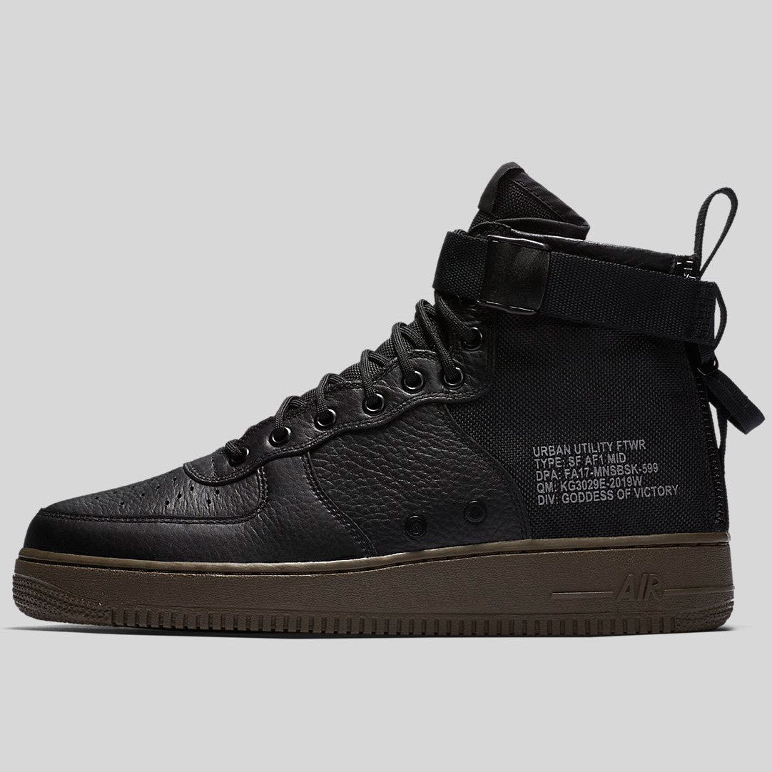 sf air force 1 mid black dark hazel