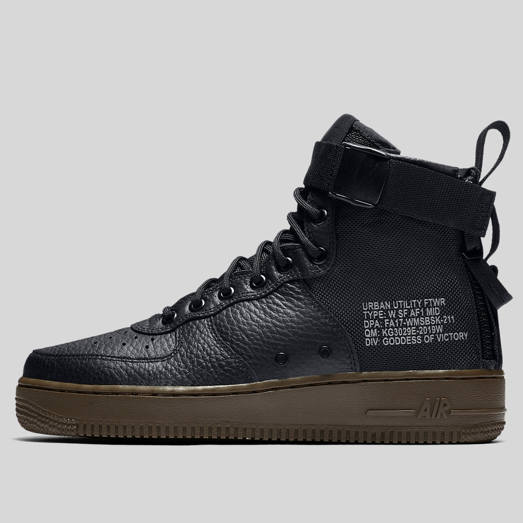 sf air force 1 mid black dark hazel