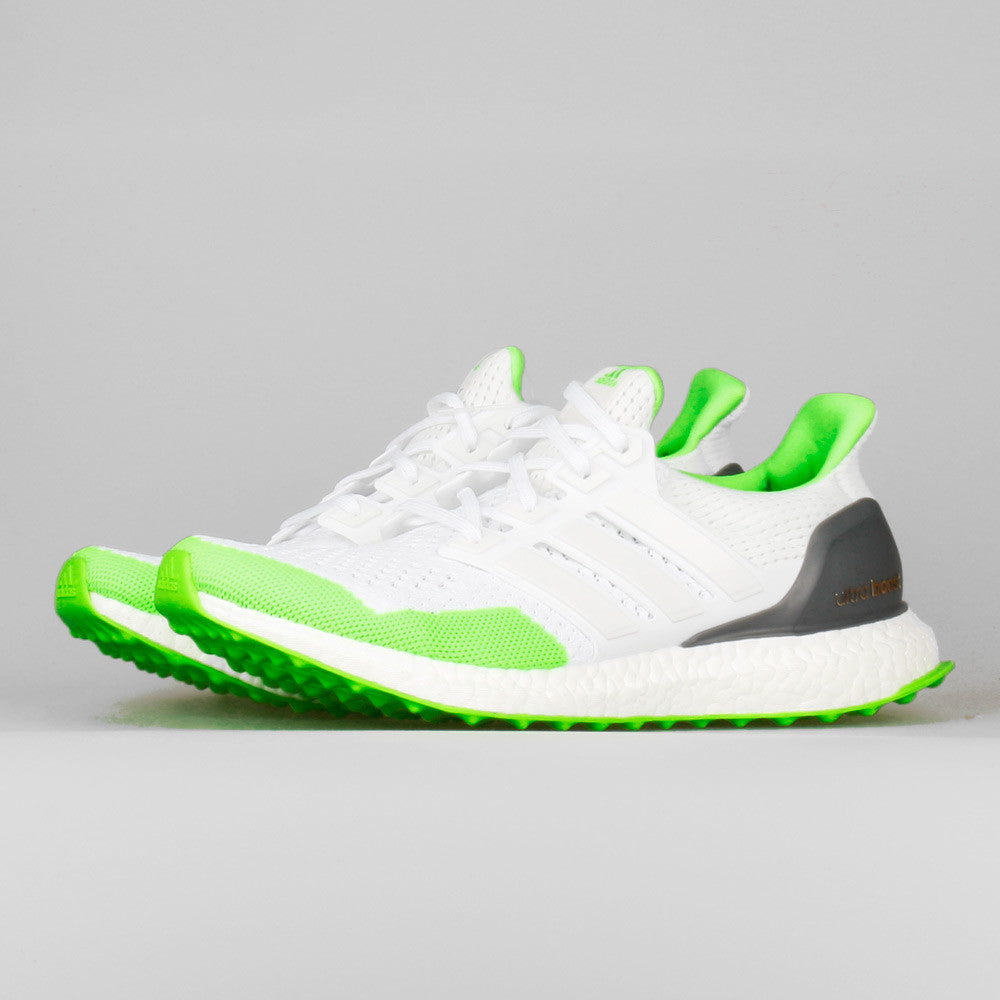 ultra boost white and green