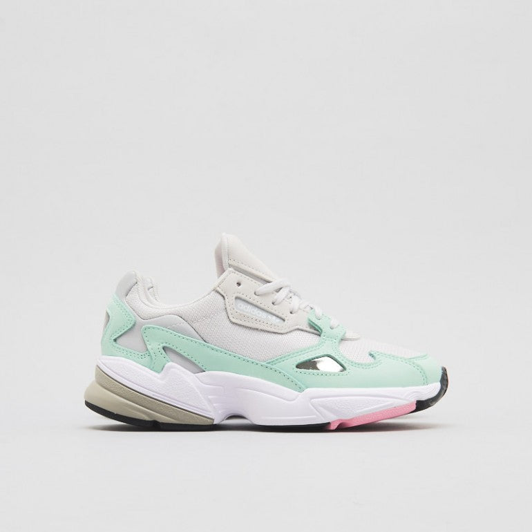 adidas falcon trainers grey one easy green