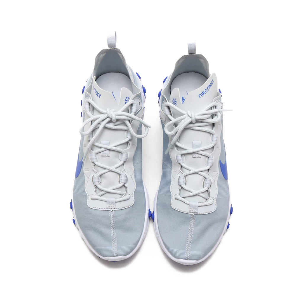 nike react element 55 pure platinum racer blue