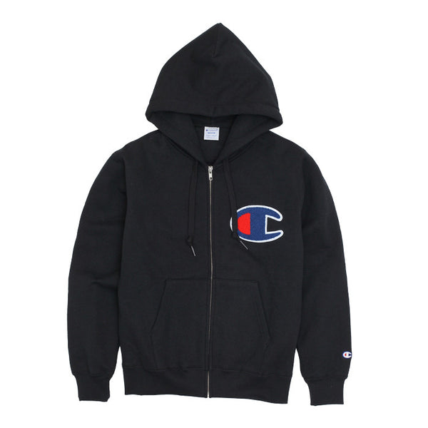 champion hoodie big c black