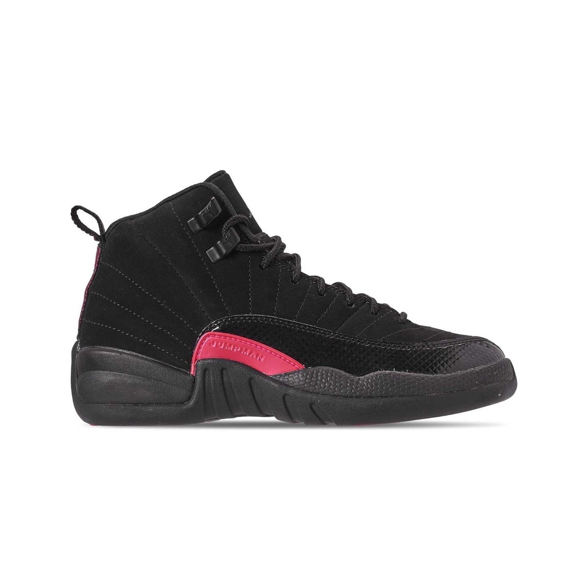 jordan 12 black dark grey rush pink