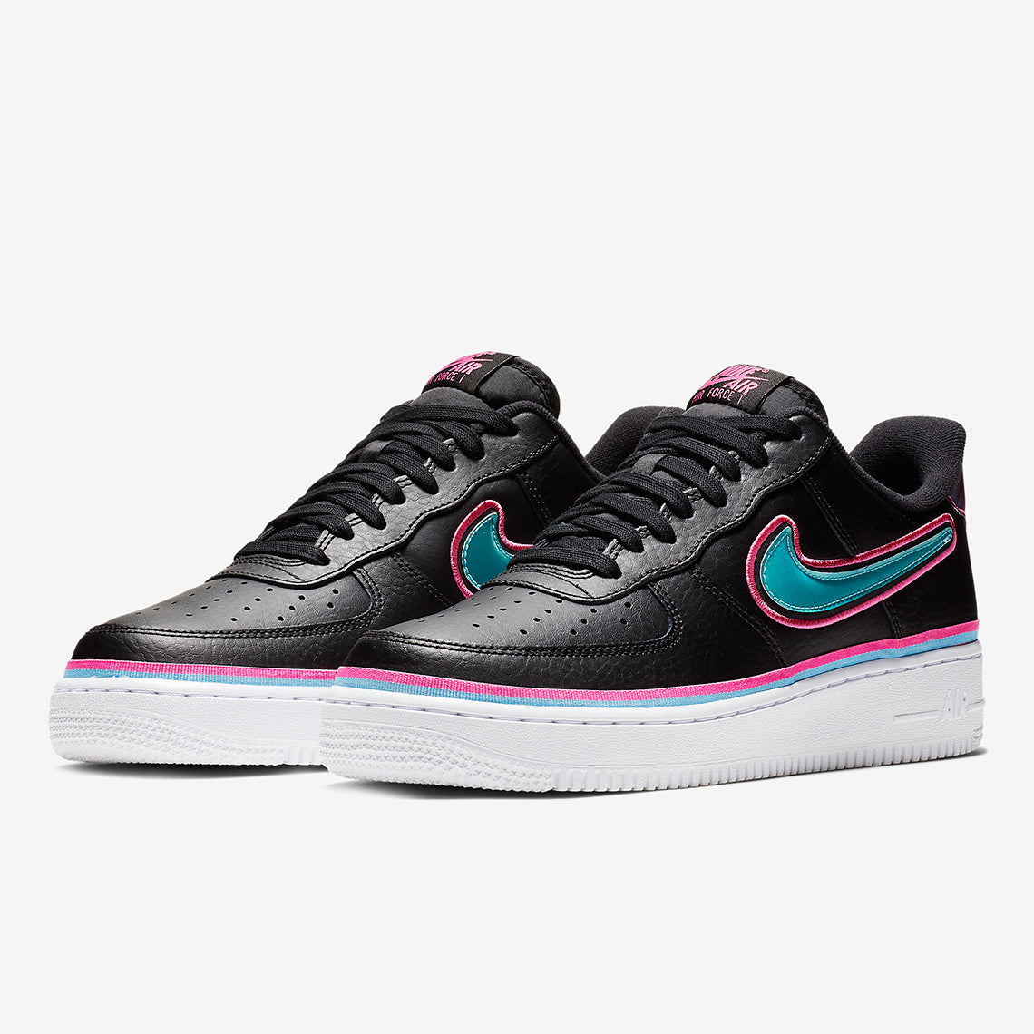 air force 1 low sport nba black blue gale laser fuchsia