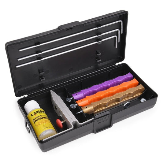 Lansky Universal Knife Sharpening Kit, 4 Stones + Oil + Clamp + Rods # –  Benhalex