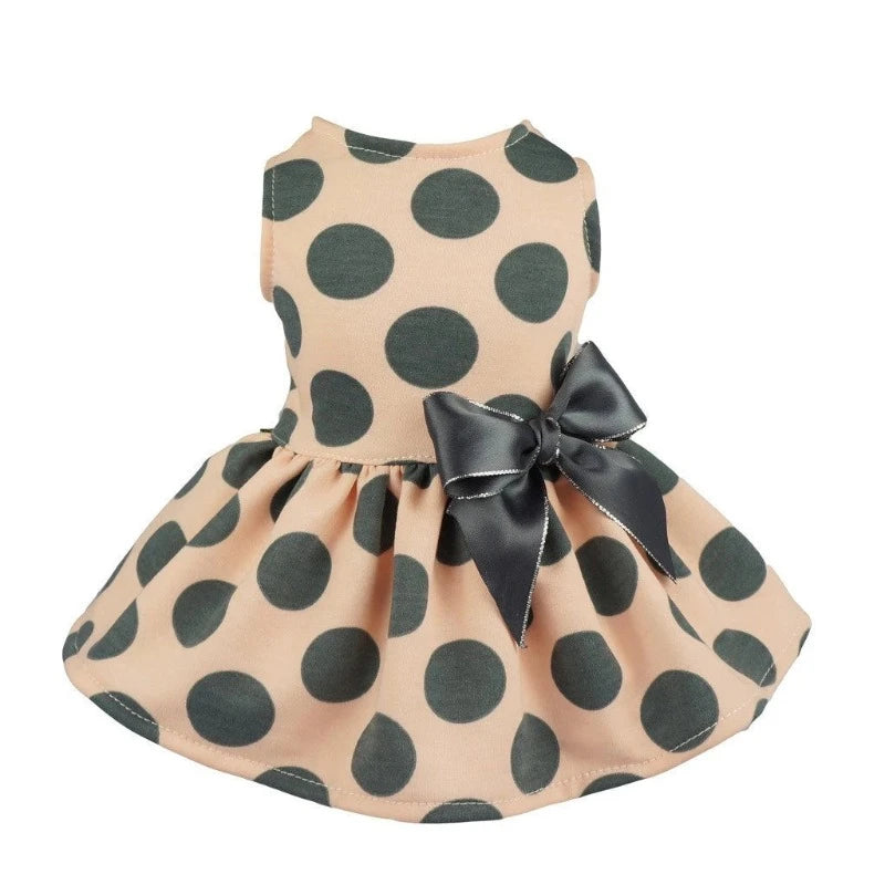 Gray Polka Dot Party Dress