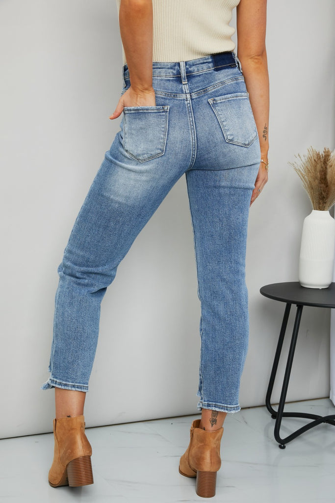 RISEN Full Size Distressed Cropped Jeans with Pockets-Timber Brooke Boutique, Online Women's Fashion Boutique in Amarillo, Texas