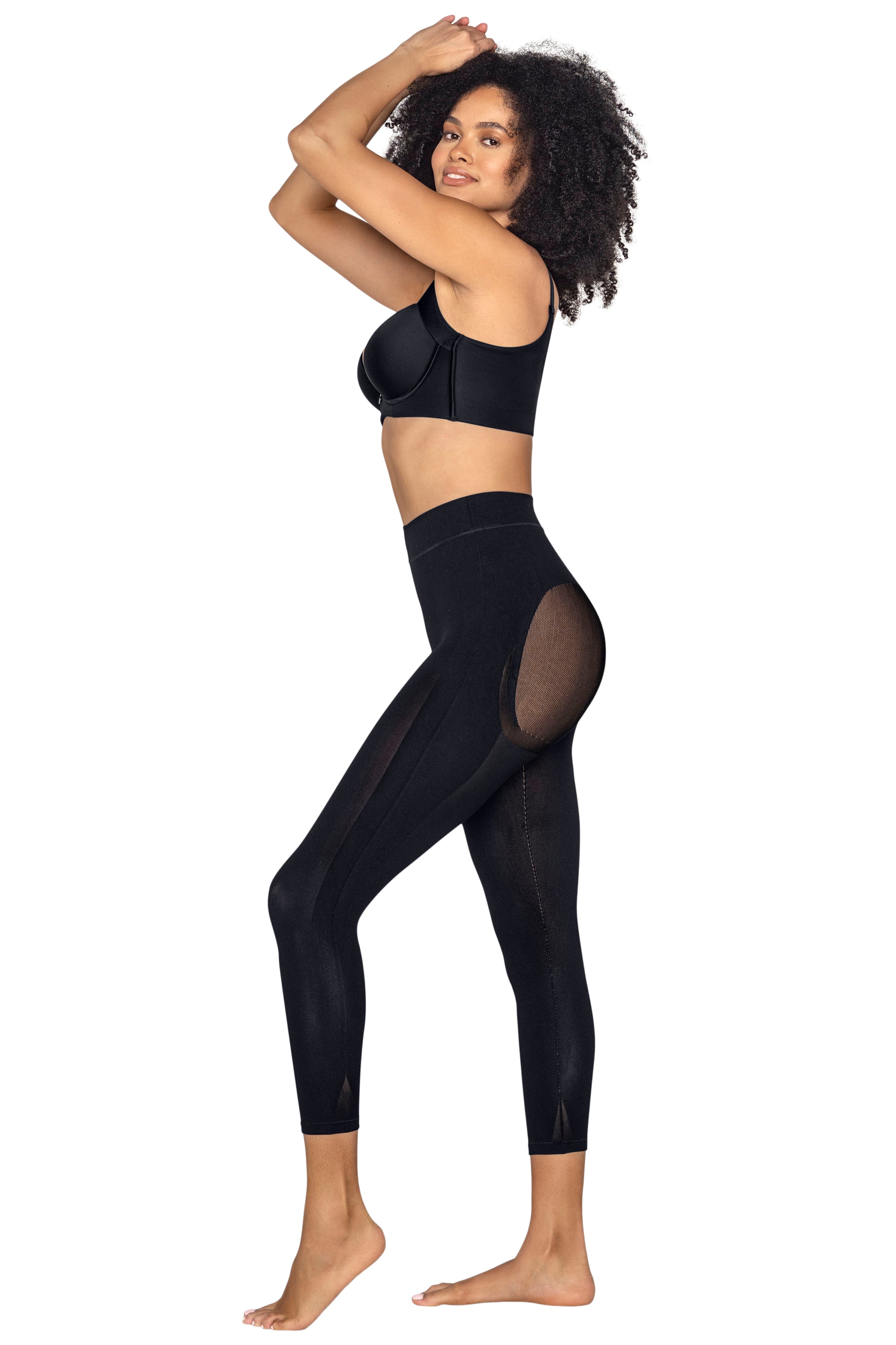Leonisa Women's Invisible High-Waisted Compression Shaper Leggings in Black