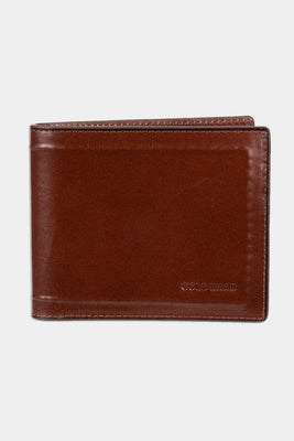 Graphic Image Men's Two-Tone Goat Leather Wallet w/ Money Clip Taupe