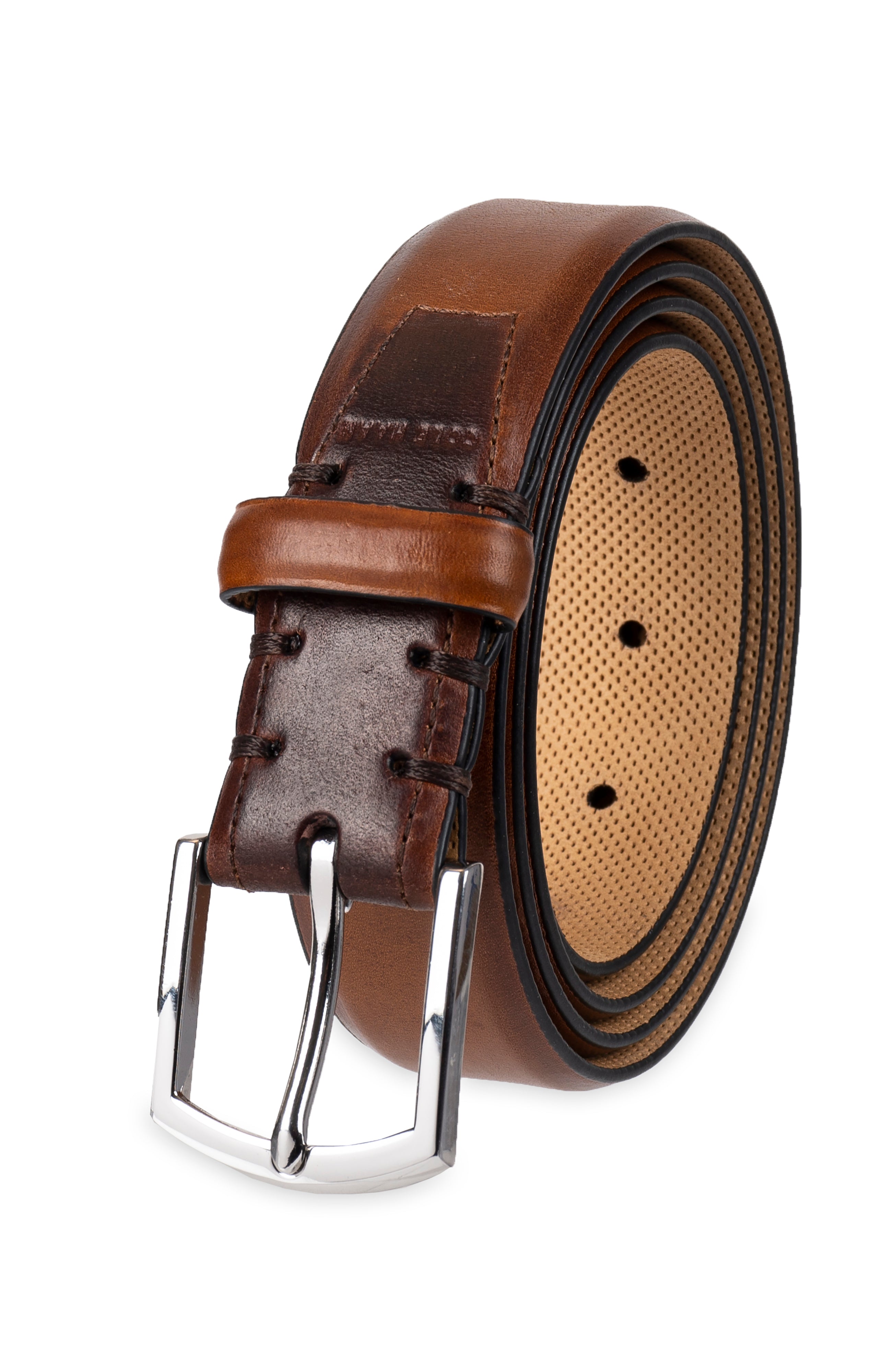 Men's Burnished Edge Reversible Belt in Brown