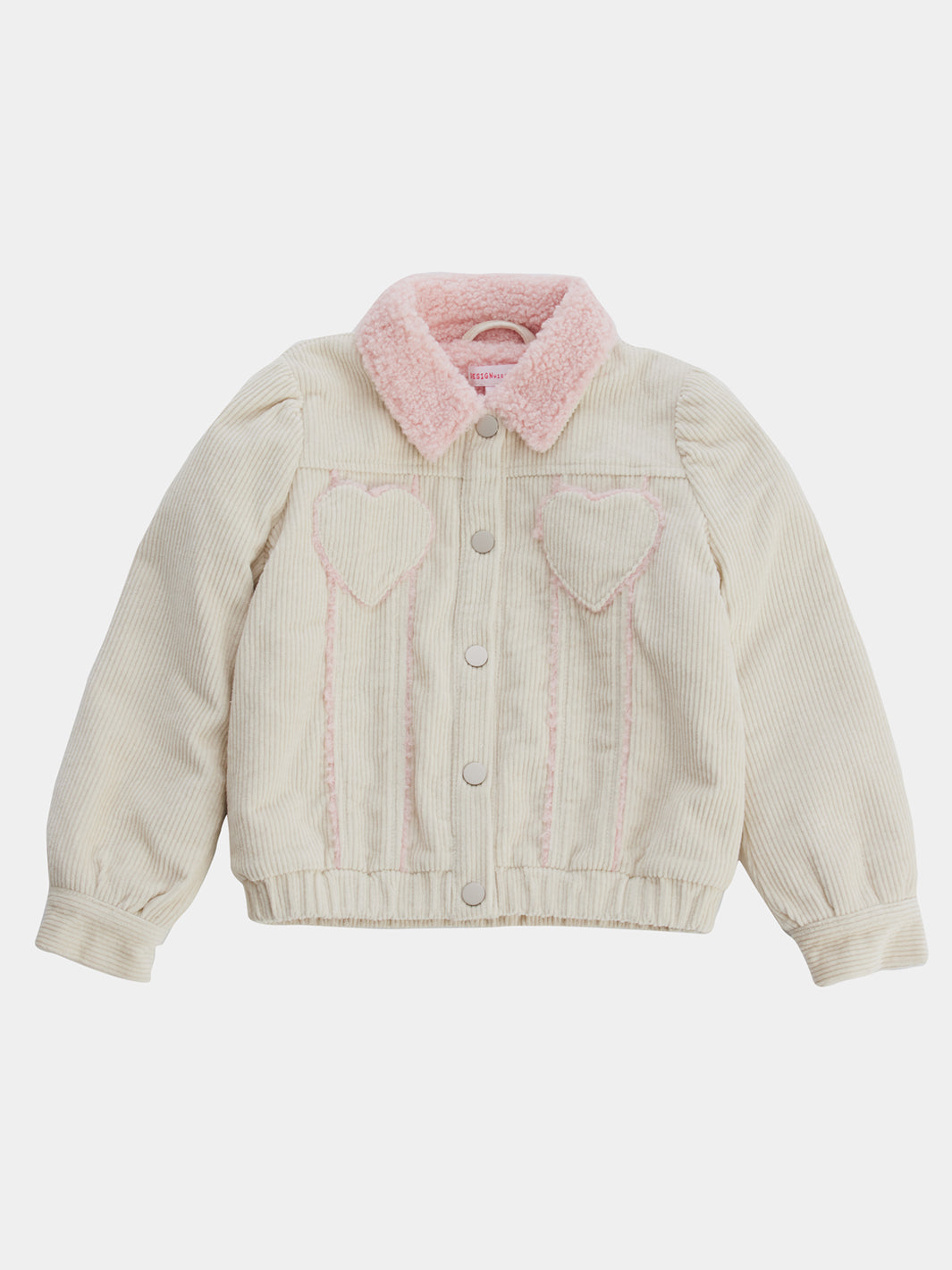 Girls Heart Pocket Corduroy Trucker Jacket