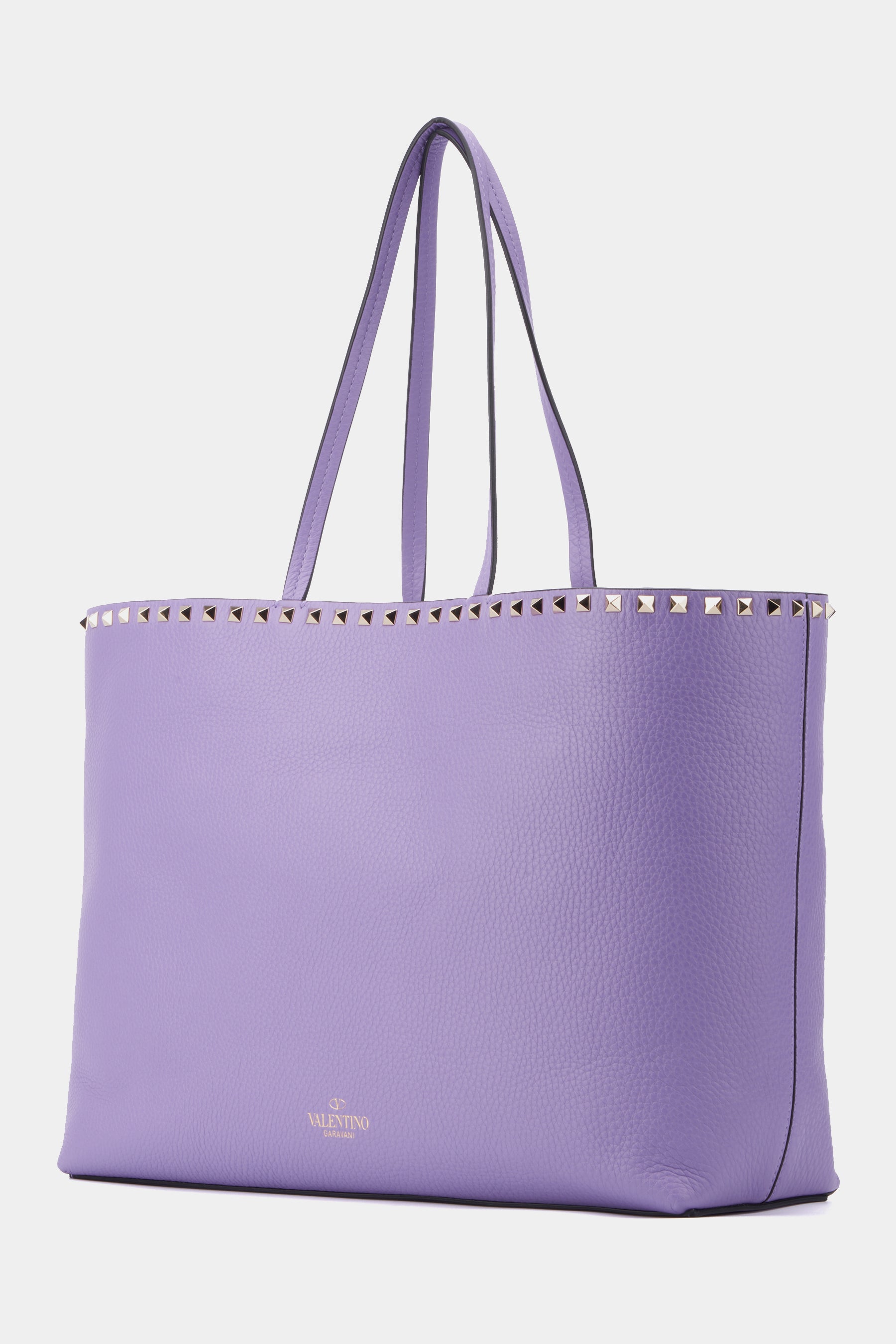 Valentino Garavani bag. Rockstud medium textured-leather tote. 