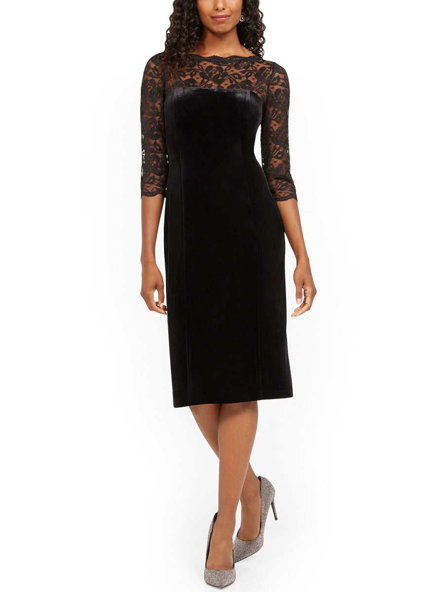 Black Lace Neck Dress – Lord & Taylor