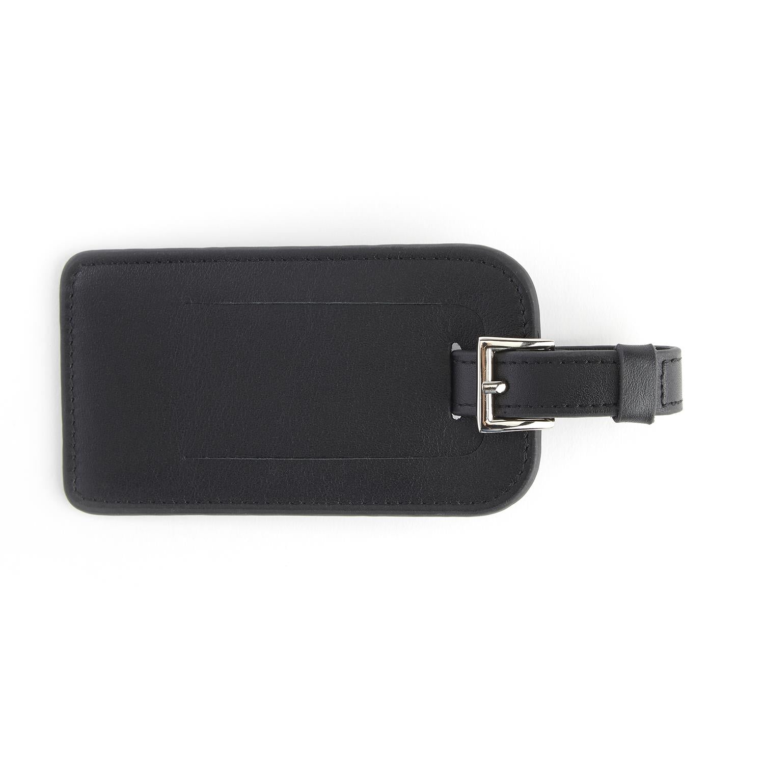 Royce New York Luggage Tag With Silver Hardware In Black